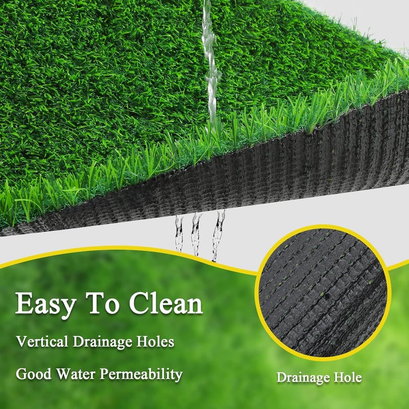 Bsmathom Artificial Grass Rug Indoor Outdoor Rug, Professional Dog Potty Training Rug, Fake Grass Rug Synthetic Grass Mat Door Mats with Drainage Holes for Balcony Patio Garden (39.3 x 31.5Inch) - Image 2